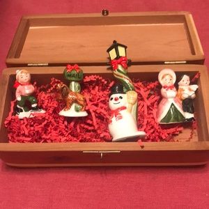 Japan Christmas Ornaments in Wooden Chest